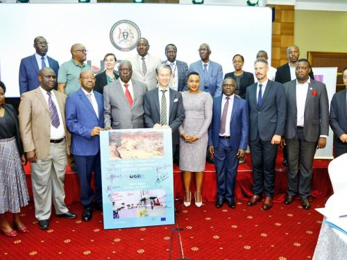 Minister of State for Planning Hon. Amos Lugoloobi launching Uganda's second Extractive Industries Transparency Initiative (EITI) Report.