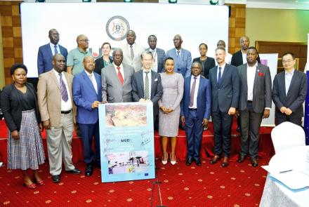 Minister of State for Planning Hon. Amos Lugoloobi launching Uganda's second Extractive Industries Transparency Initiative (EITI) Report.